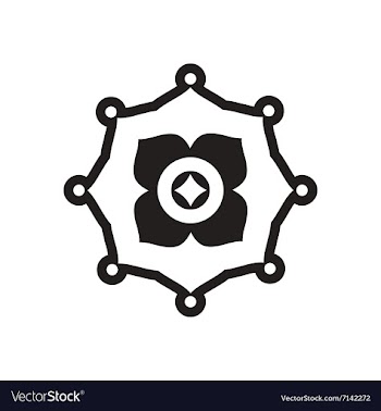 Stylish black and white icon Indian symbol vector image