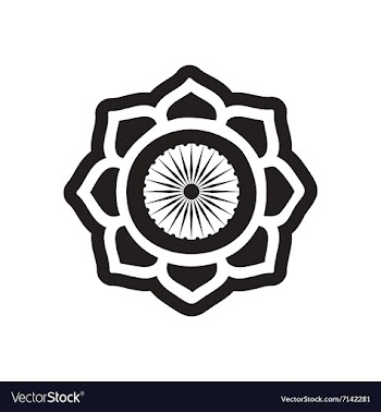 Stylish black and white icon Indian symbol vector image