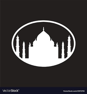 Stylish black and white icon indian taj mahal vector image
