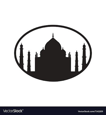 Stylish black and white icon Indian Taj Mahal vector image