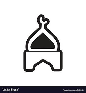 Stylish black and white icon Indian temple vector image
