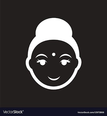 Stylish black and white icon indian woman vector image