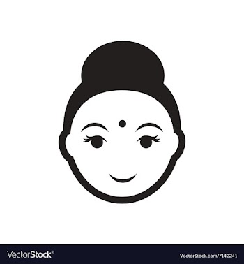 Stylish black and white icon Indian woman vector image
