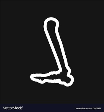 Stylish black and white icon leg bone vector image