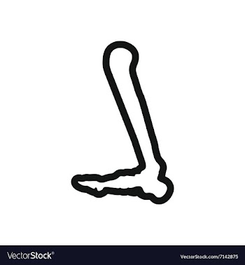 Stylish black and white icon leg bone vector image