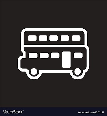 Stylish black and white icon london double-decker vector image