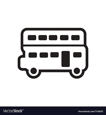 Stylish black and white icon London double-decker vector image