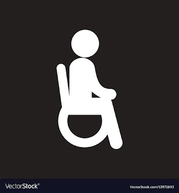 Stylish black and white icon man in wheelchair vector image