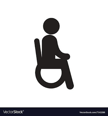Stylish black and white icon man in wheelchair vector image