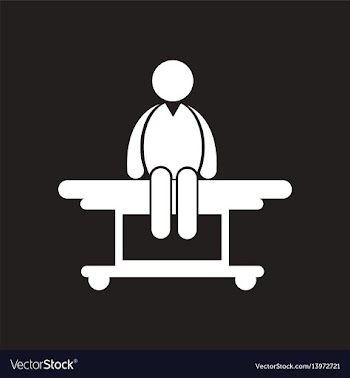 Stylish black and white icon man on stretcher vector image