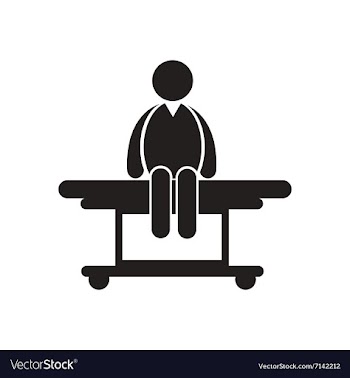 Stylish black and white icon man on stretcher vector image