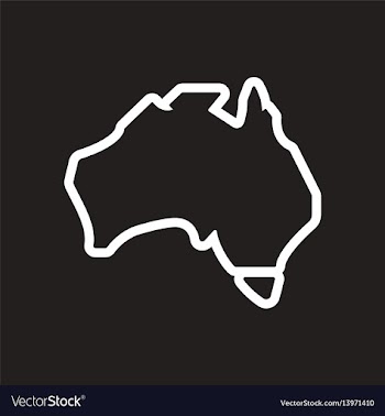 Stylish black and white icon map of australia vector image