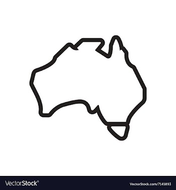 Stylish black and white icon map of Australia vector image