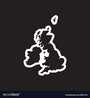 Stylish black and white icon map of britain vector image