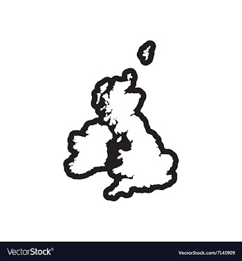 Stylish black and white icon map of Britain vector image