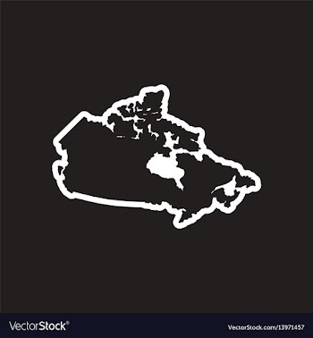 Stylish black and white icon map of canada vector image