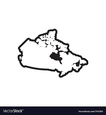 Stylish black and white icon map of Canada vector image