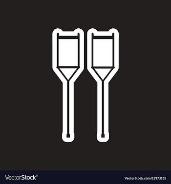 Stylish black and white icon medical crutches vector image