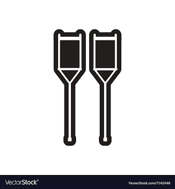 Stylish black and white icon medical crutches vector image