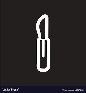 Stylish black and white icon medical scalpel vector image