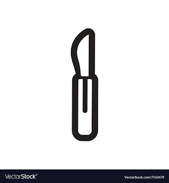 Stylish black and white icon medical scalpel vector image