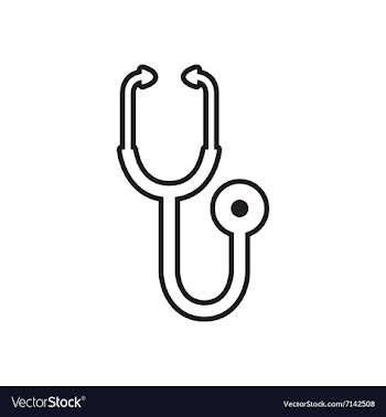 Stylish black and white icon medical stethoscope vector image