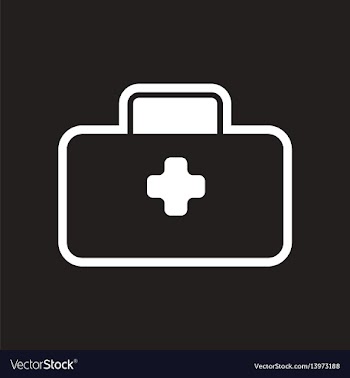 Stylish black and white icon medical suitcase vector image
