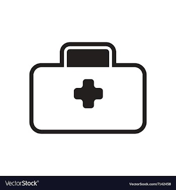 Stylish black and white icon medical suitcase vector image