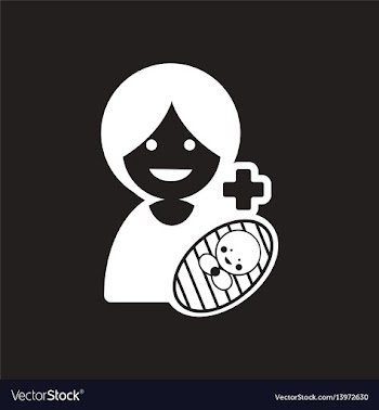 Stylish black and white icon mother and daughter vector image
