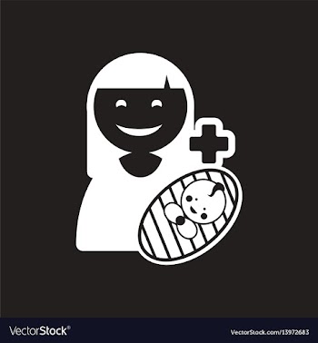Stylish black and white icon mother and son vector image