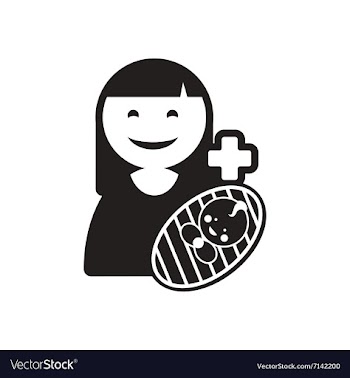 Stylish black and white icon mother and son vector image