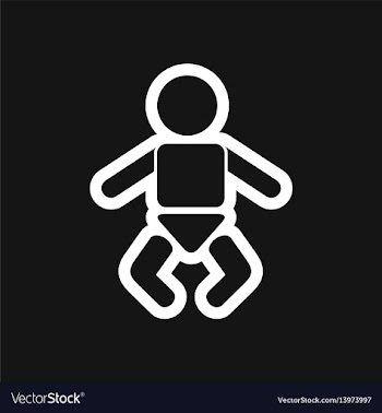 Stylish black and white icon newborn baby vector image