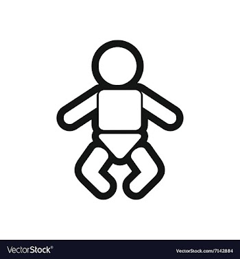 Stylish black and white icon newborn baby vector image