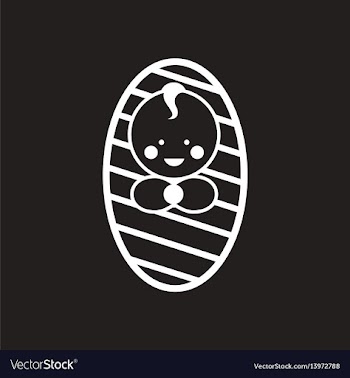Stylish black and white icon newborn boy vector image
