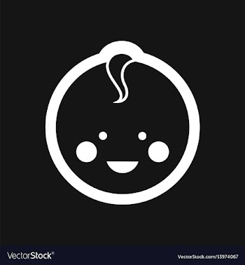 Stylish black and white icon newborn boy vector image