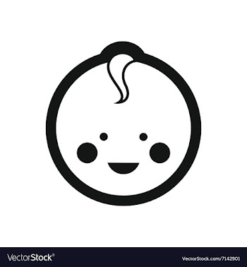 Stylish black and white icon newborn boy vector image