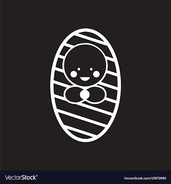 Stylish black and white icon newborn girl vector image