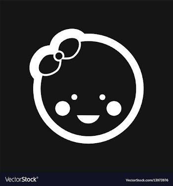 Stylish black and white icon newborn girl vector image