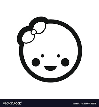 Stylish black and white icon newborn girl vector image