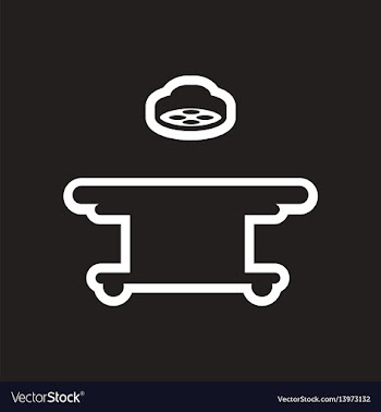 Stylish black and white icon operating table vector image