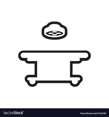 Stylish black and white icon operating table vector image