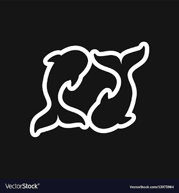 Stylish black and white icon pair of whales vector image
