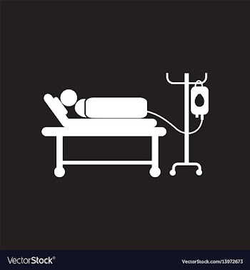 Stylish black and white icon patient with dropper vector image