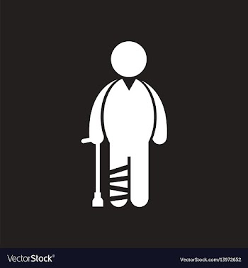 Stylish black and white icon person with broken vector image