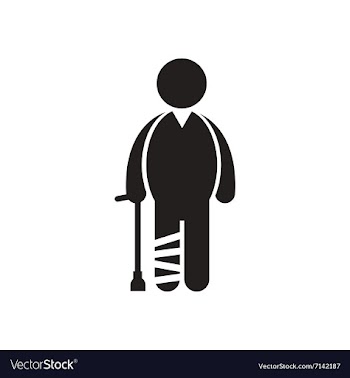 Stylish black and white icon person with broken vector image