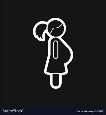 Stylish black and white icon pregnant woman vector image