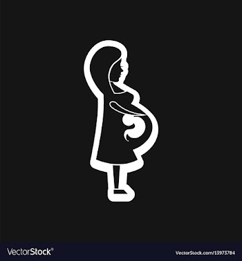 Stylish black and white icon pregnant woman vector image