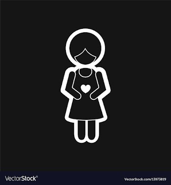 Stylish black and white icon pregnant woman vector image