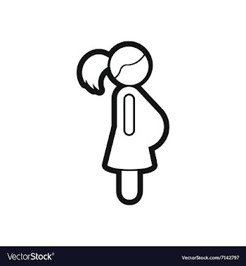 Stylish black and white icon pregnant woman vector image