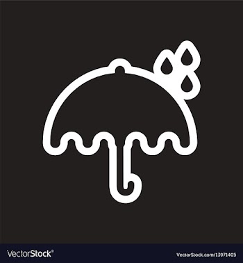 Stylish black and white icon rain and umbrella vector image